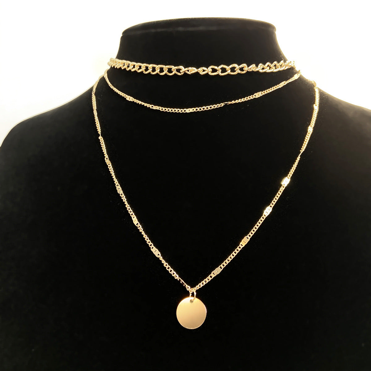 Three-Tier Chain & Pendant Necklace Set