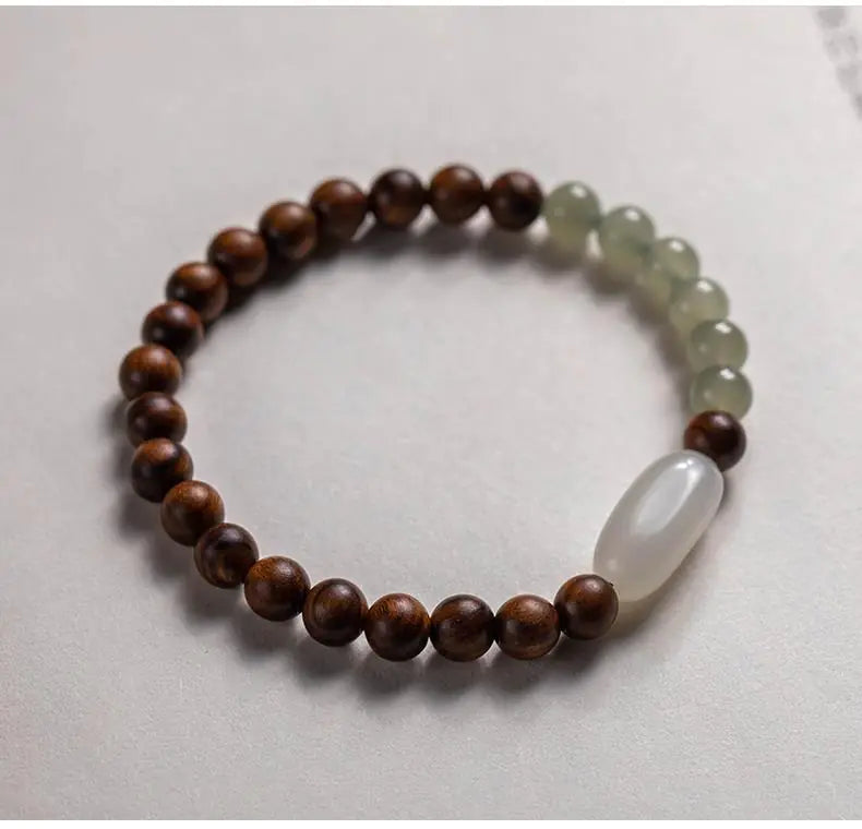 Nanmu Hand String Hetian Jade Bracelet