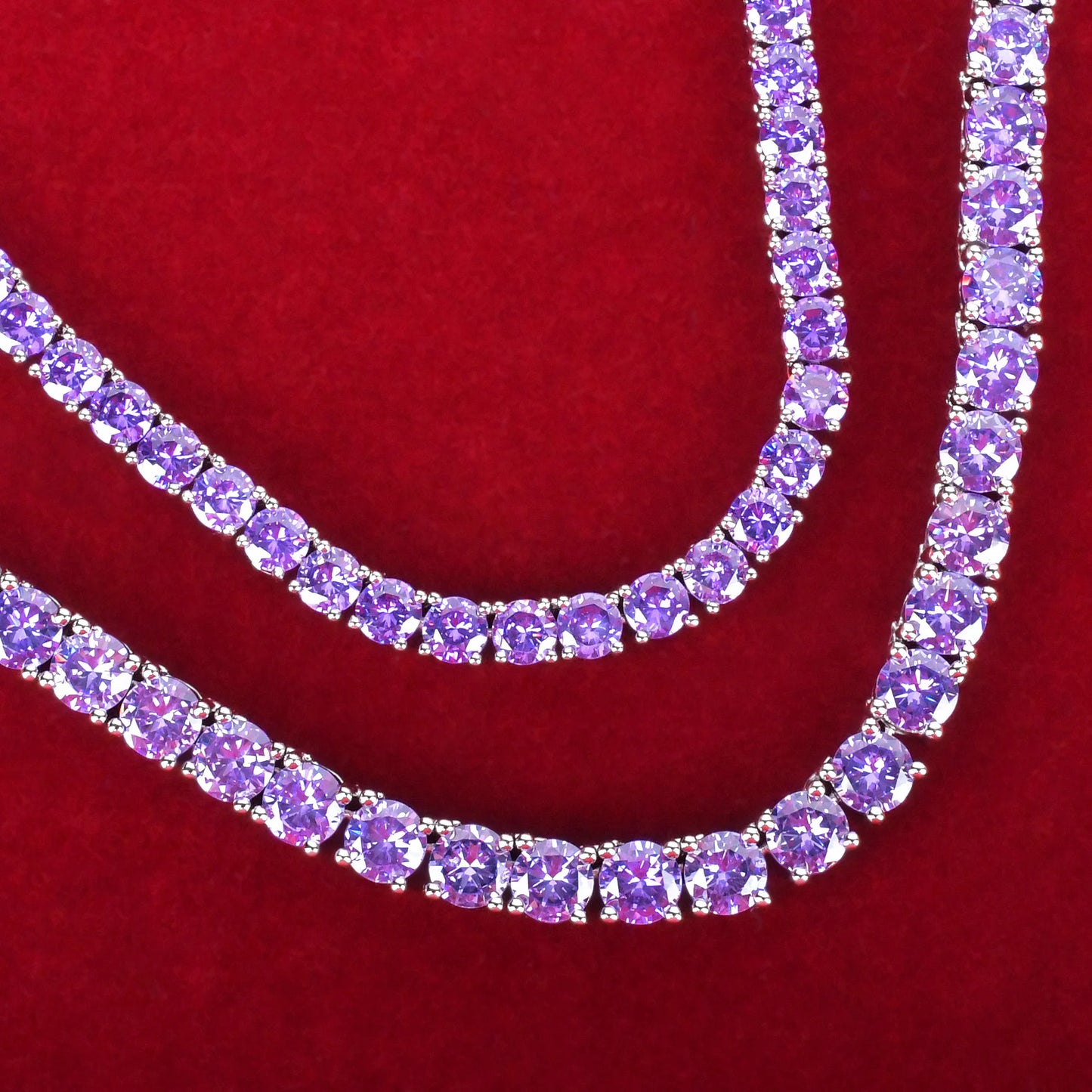 Purple Tennis Chain Necklace