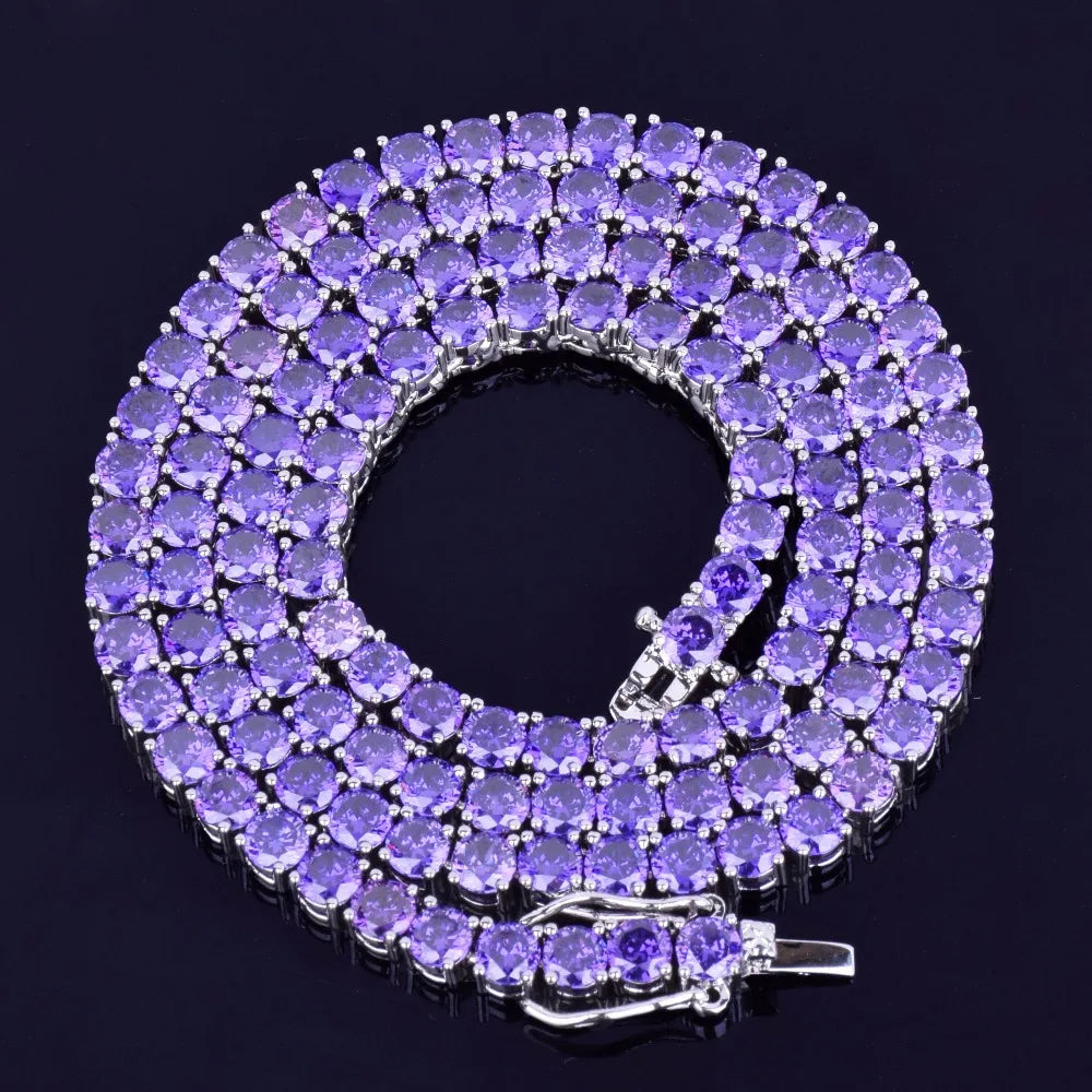 Purple Tennis Chain Necklace