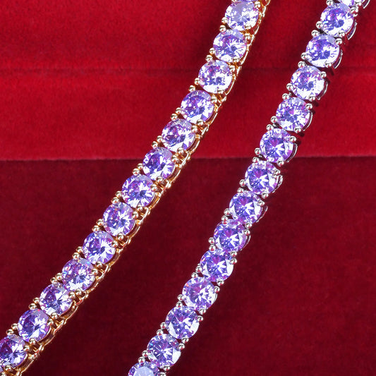 Purple Tennis Chain Necklace