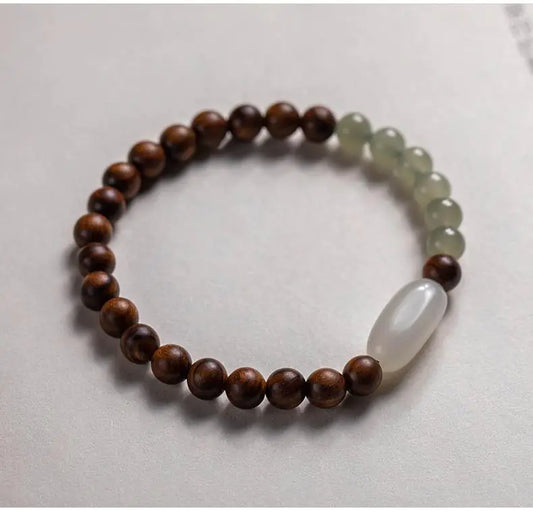 Nanmu Hand String Hetian Jade Bracelet