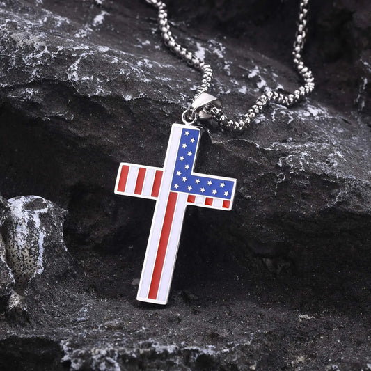USA Cross Necklace