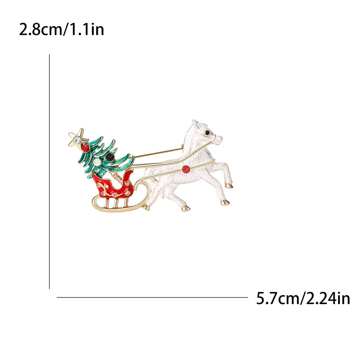 Christmas Sleigh Brooches