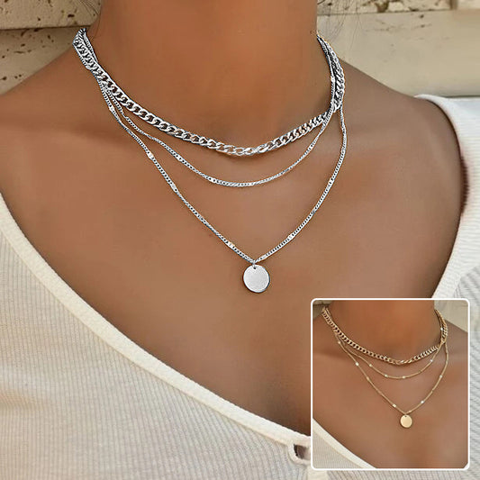 Three-Tier Chain & Pendant Necklace Set